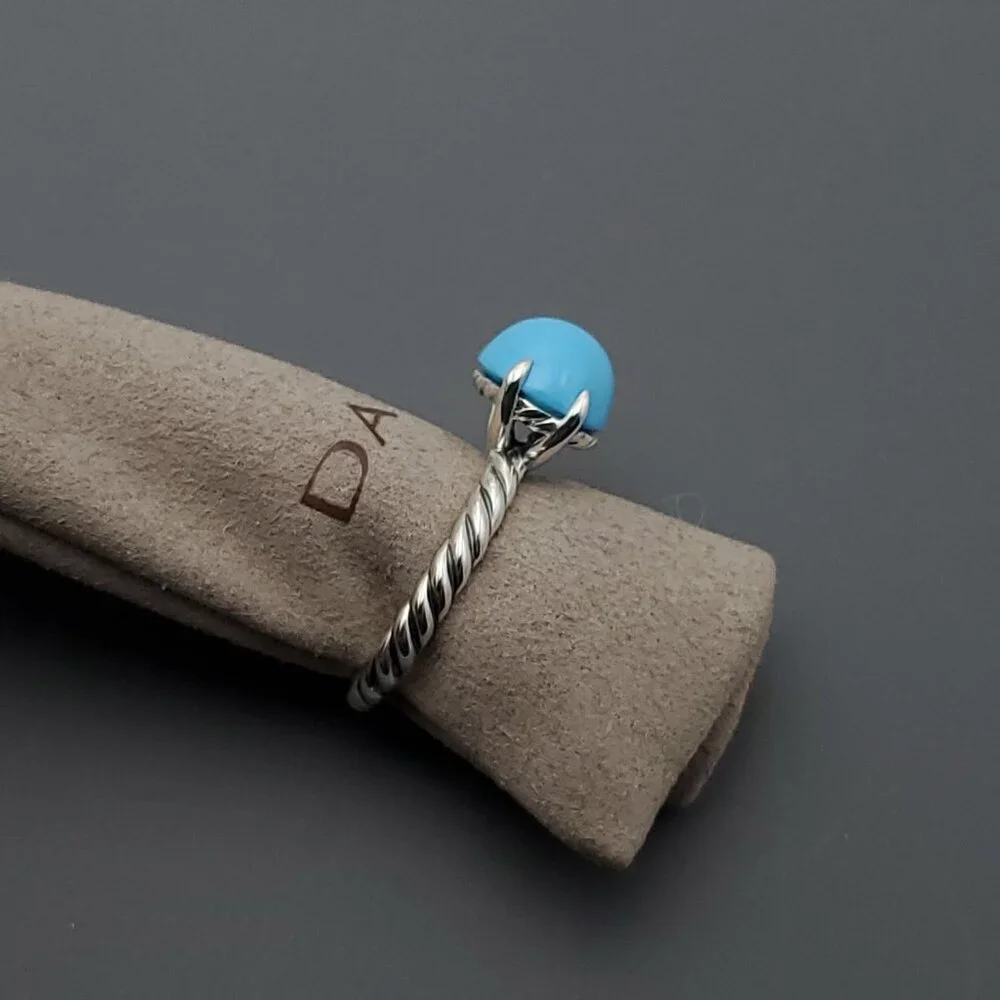 David Yurman Turquoise 12x10 Stack Ring - Picture 2 of 7